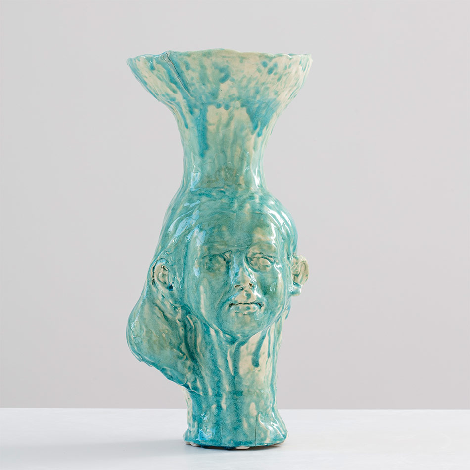 Turquoise Portrait Vase