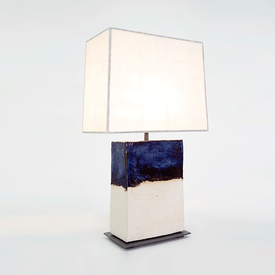 John Wigmore, Rectangular Lamp TL001: Blue/Natural by John