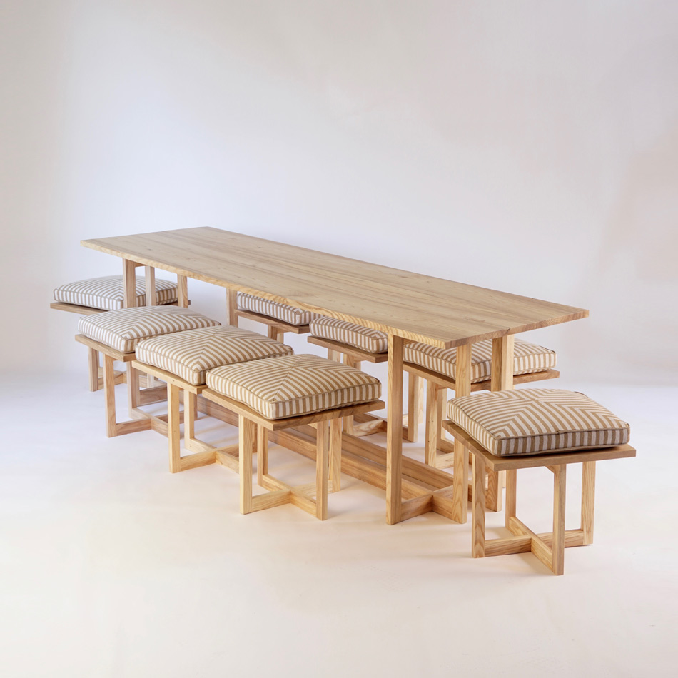 Chris Lehrecke Grid Dining Table And Stools