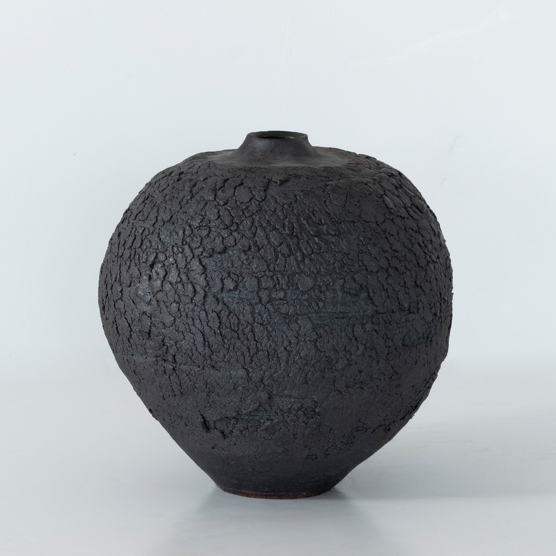 Textured Black Iron Vessel