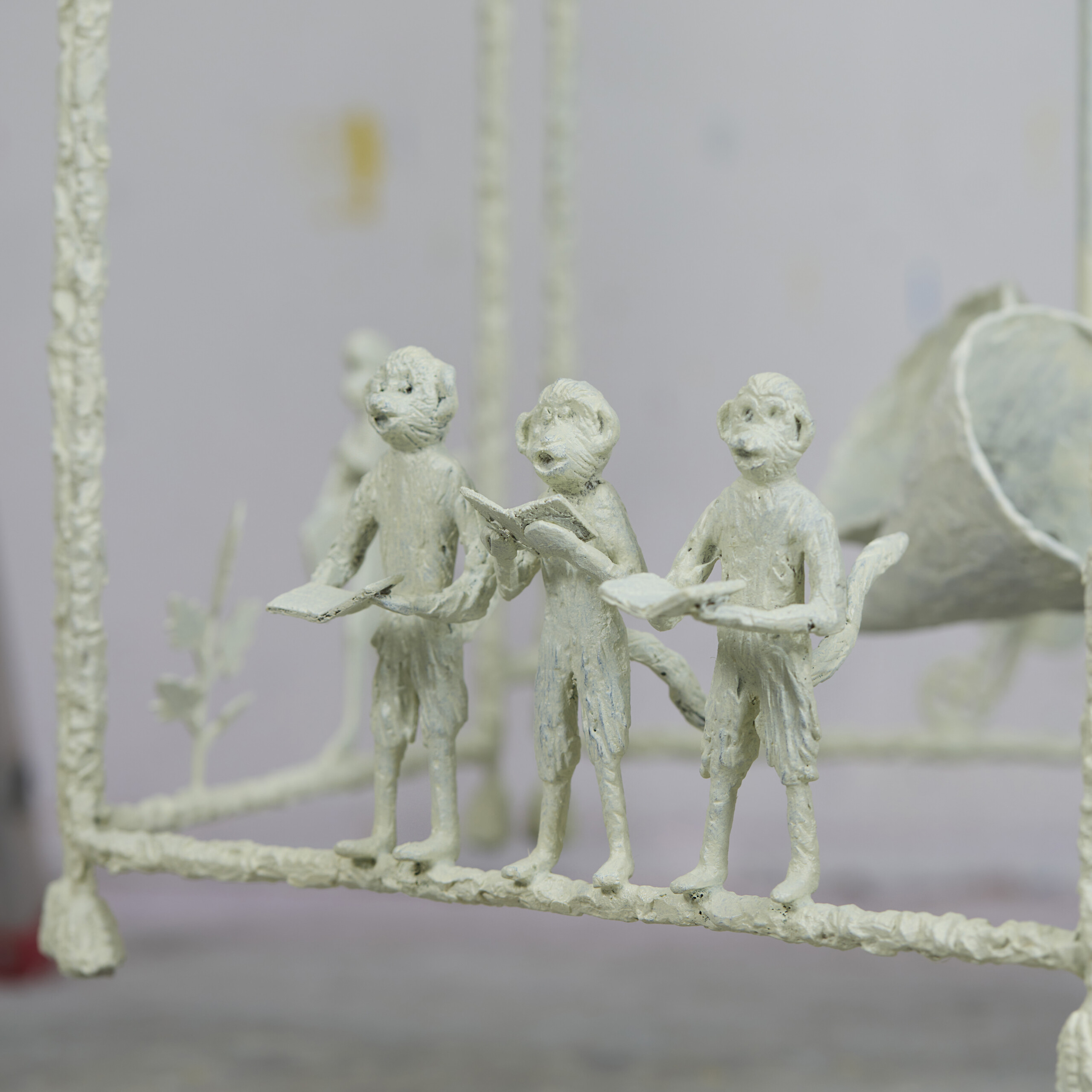 Lantern With Musical Monkeys Detail