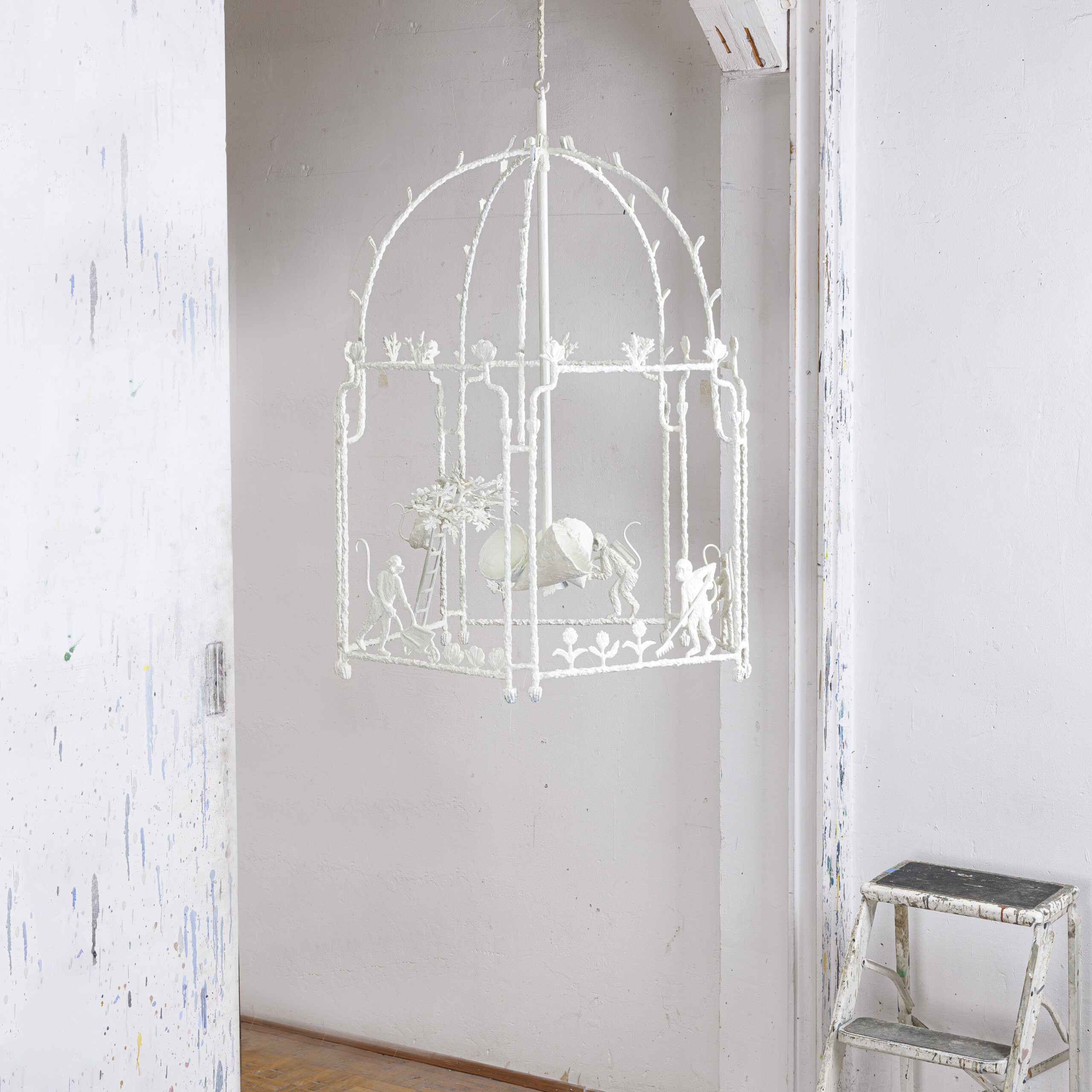 Louis Cane Gardening Monkeys Lantern__